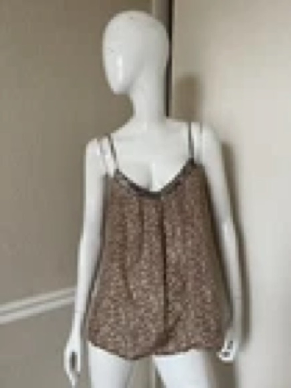 Women’s Brown Printed Spaghetti Strap Tee